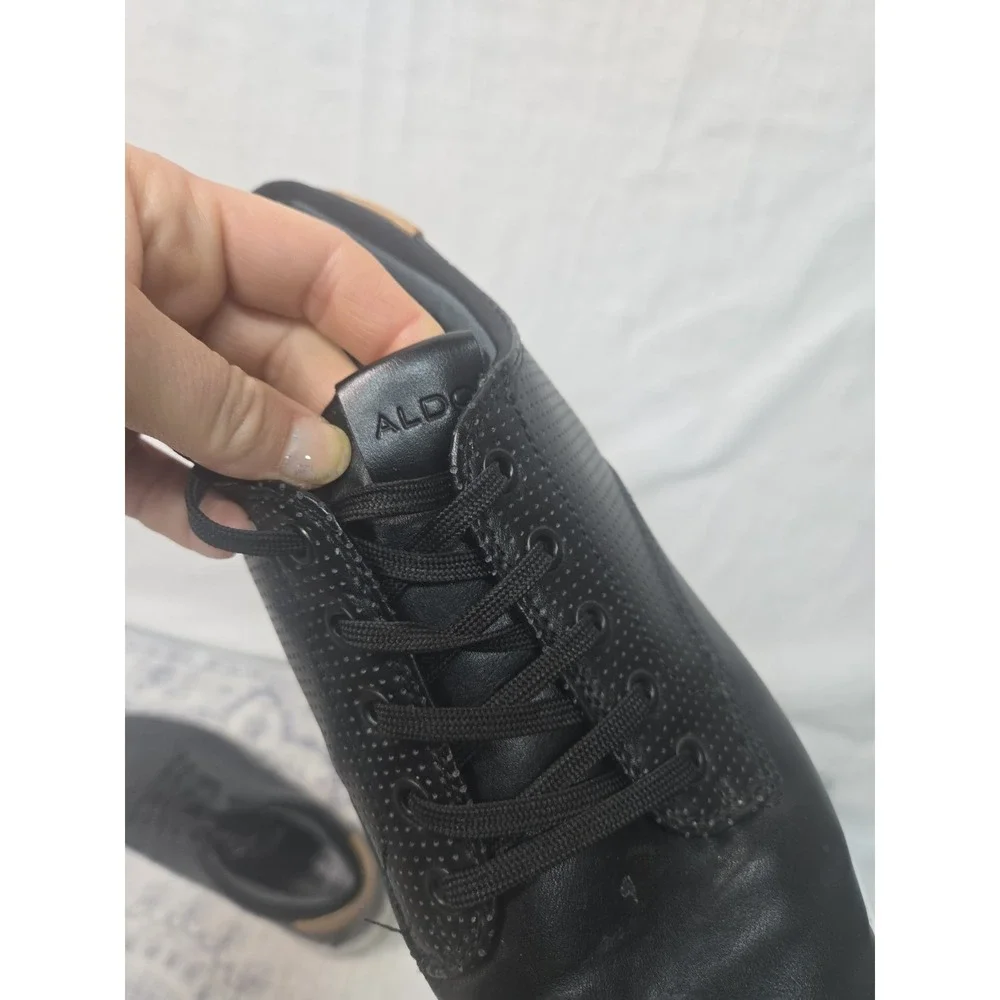 Aldo Men's Shoes Black‎ White Vilasen Oxford Size 10 Lace Up Perforated